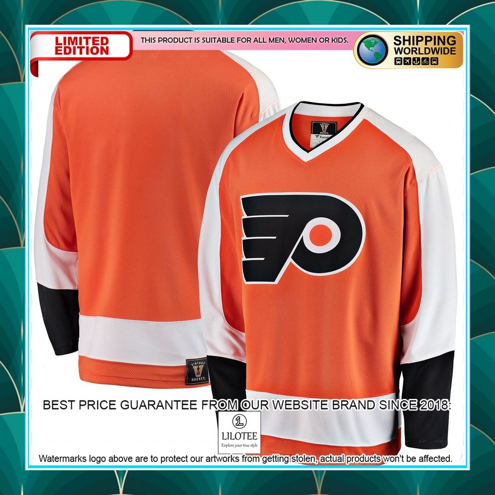 philadelphia flyers premier heritage blank orange hockey jersey 1 104
