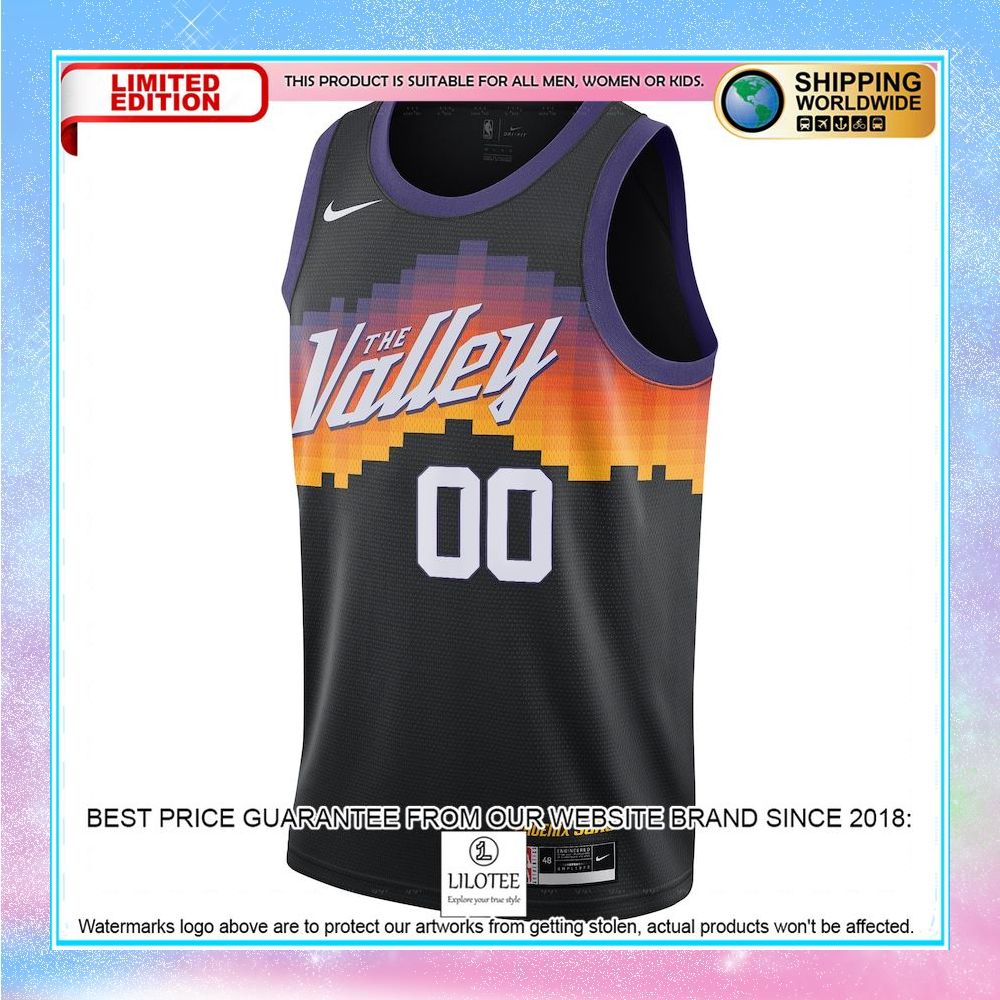 phoenix suns nike 2020 21 custom black city edition basketball jersey 2 479