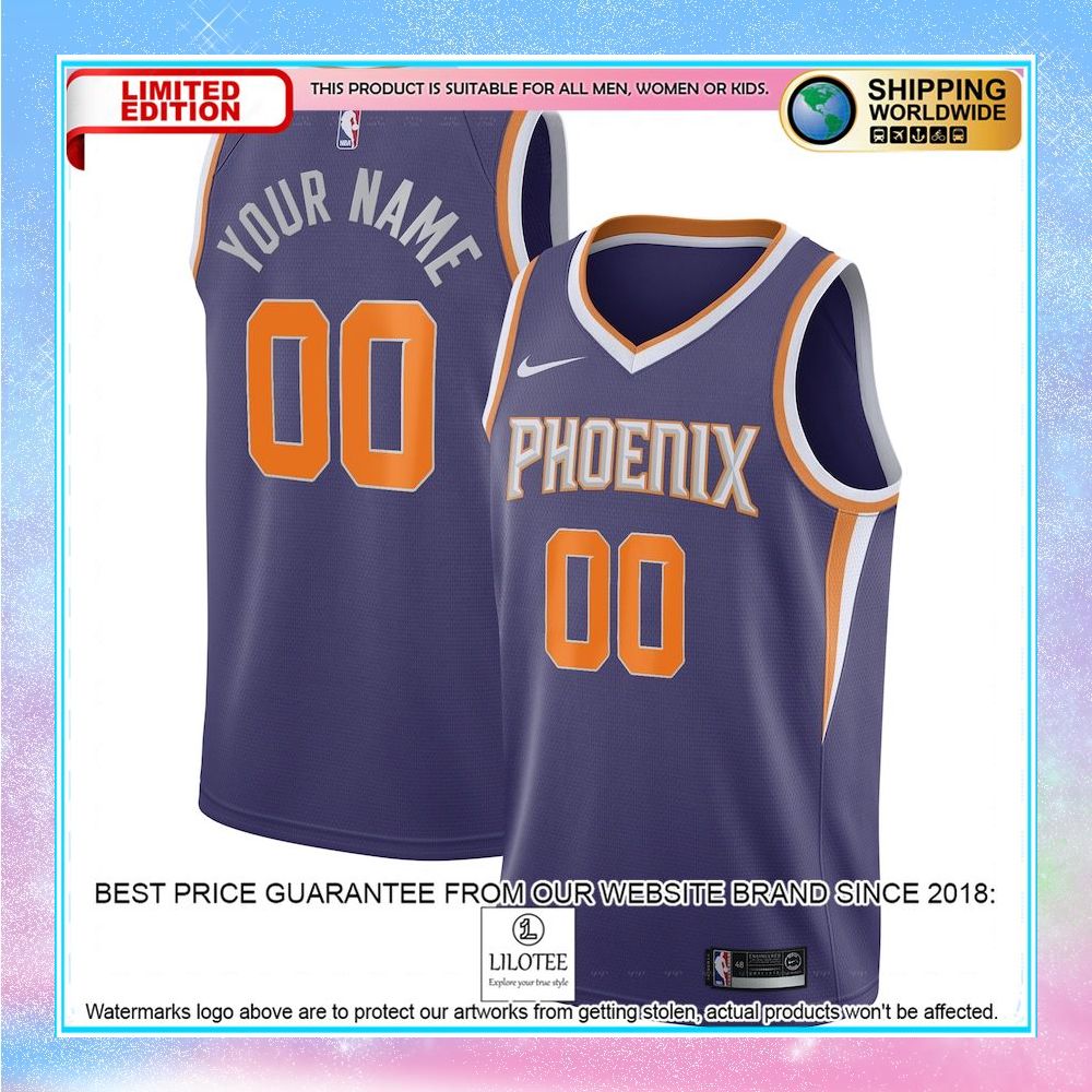 phoenix suns nike 2020 21 custom purple basketball jersey 1 254