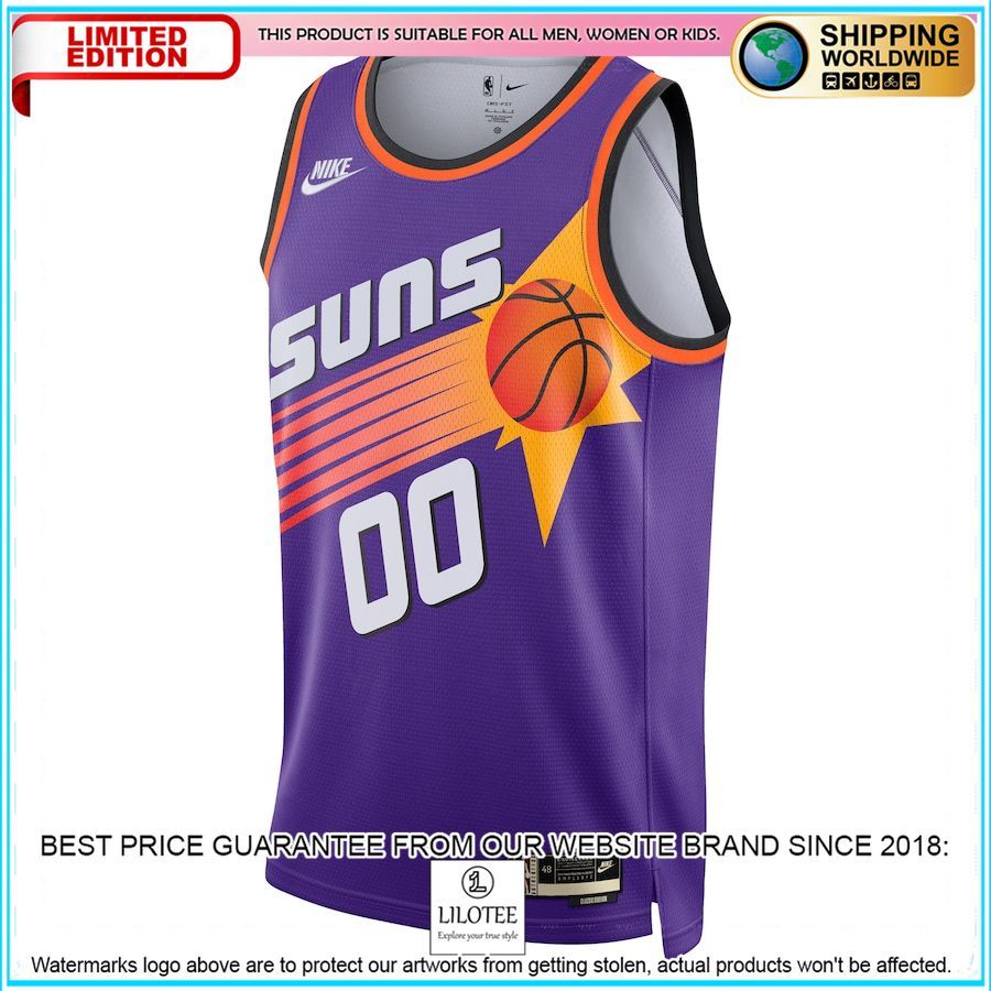 phoenix suns nike 2022 23 custom purple basketball jersey 2 605