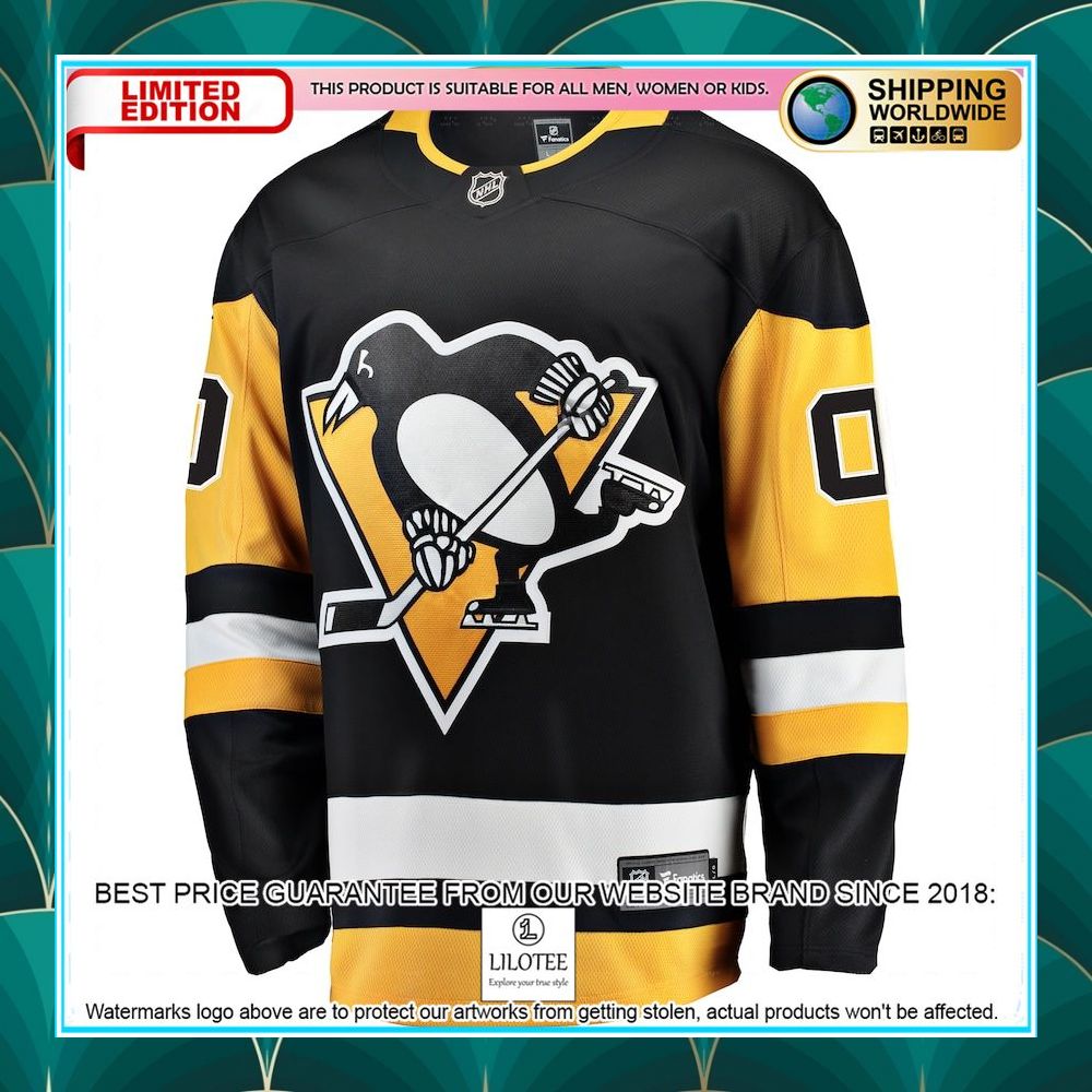 pittsburgh penguins home custom black hockey jersey 2 414
