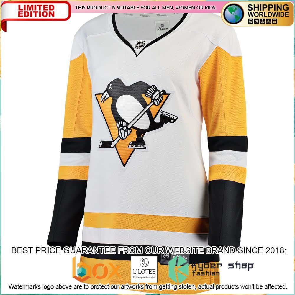 pittsburgh penguins womens away custom white hockey jersey 2 124
