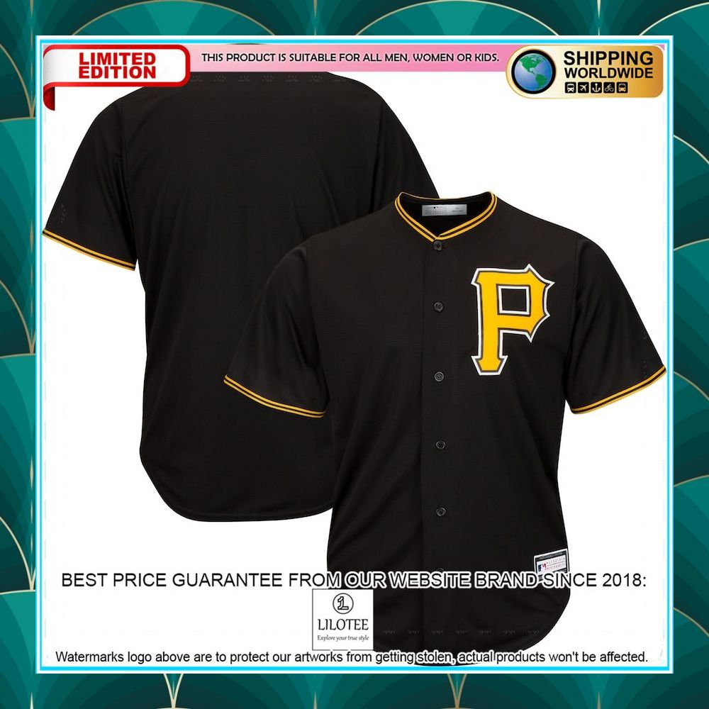 pittsburgh pirates big tall team black baseball jersey 1 206