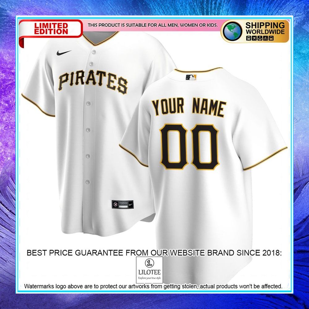 pittsburgh pirates nike home custom white baseball jersey 1 131