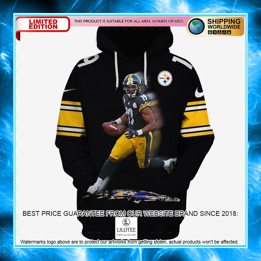pittsburgh steelers smith schuster 3d shirt hoodie 1 993