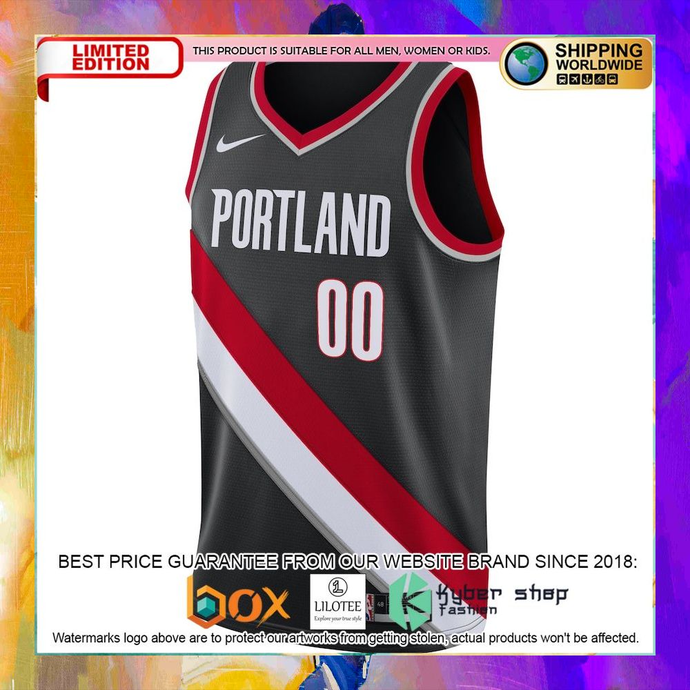 portland trail blazers 2020 21 custom black basketball jersey 2 196