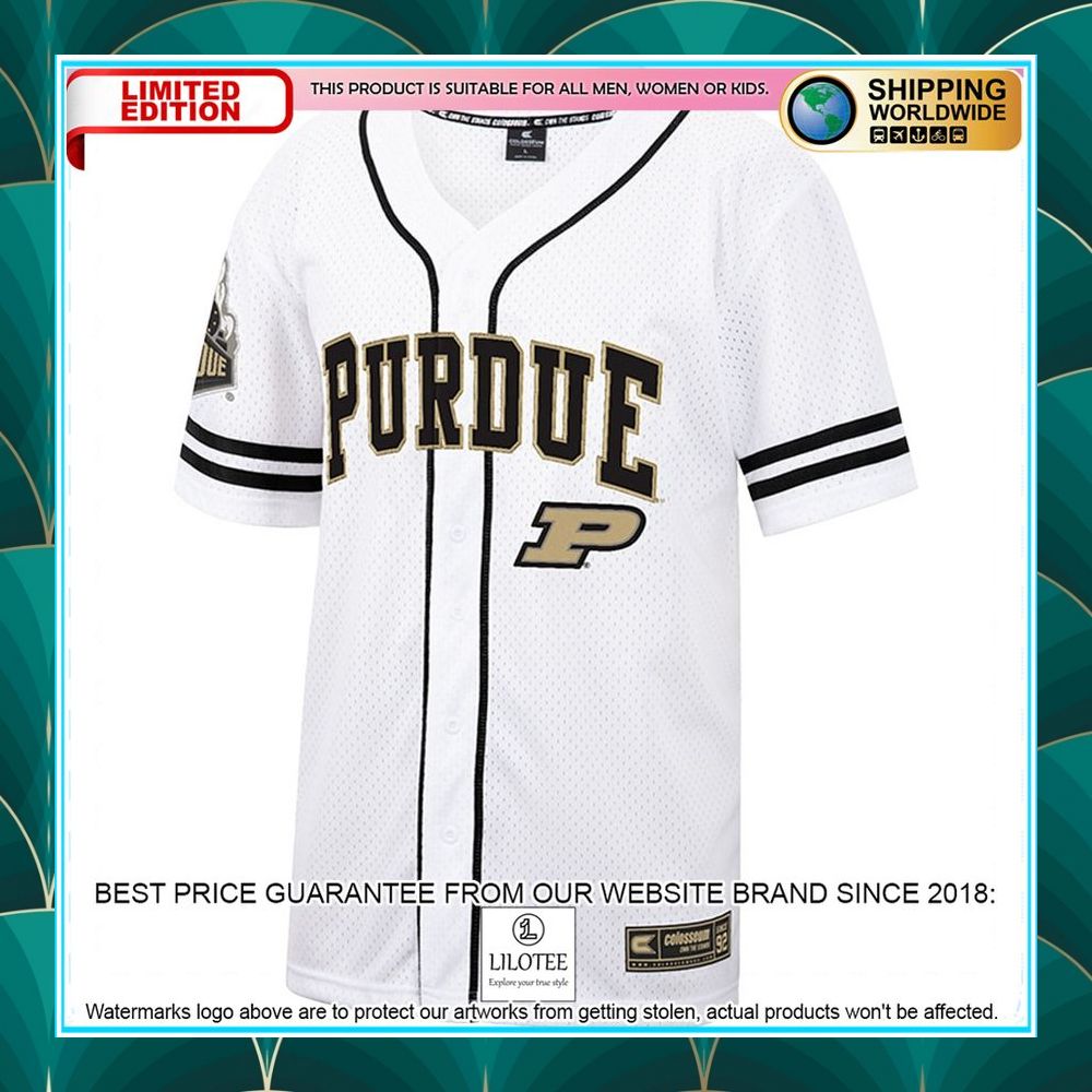 purdue boilermakers white black baseball jersey 2 819