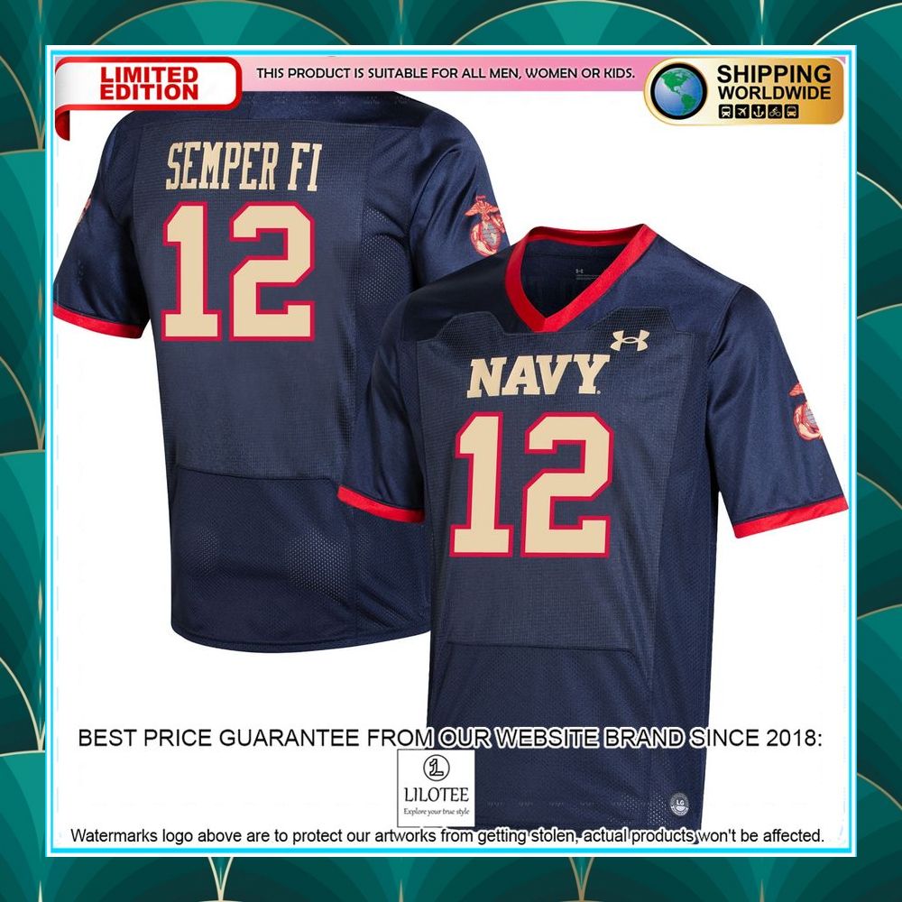 12 navy midshipmen under armour usmc premier special navy football jersey 1 978