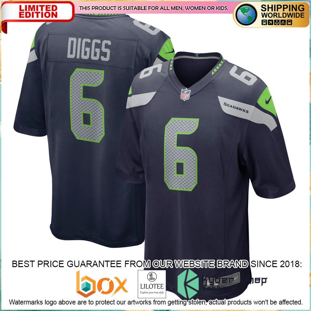 quandre diggs seattle seahawks nike college navy football jersey 1 754