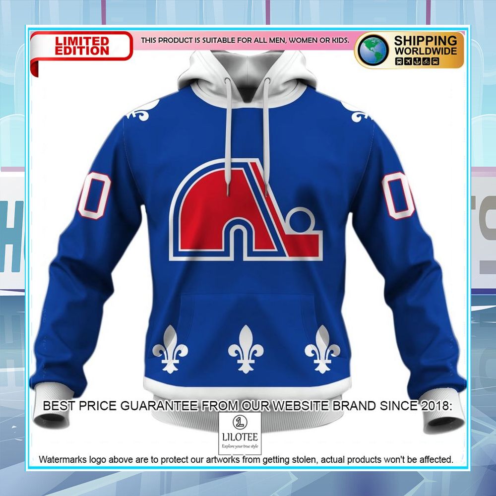 quebec nordiques throwback vintage nhl hockey away custom shirt hoodie 1 836