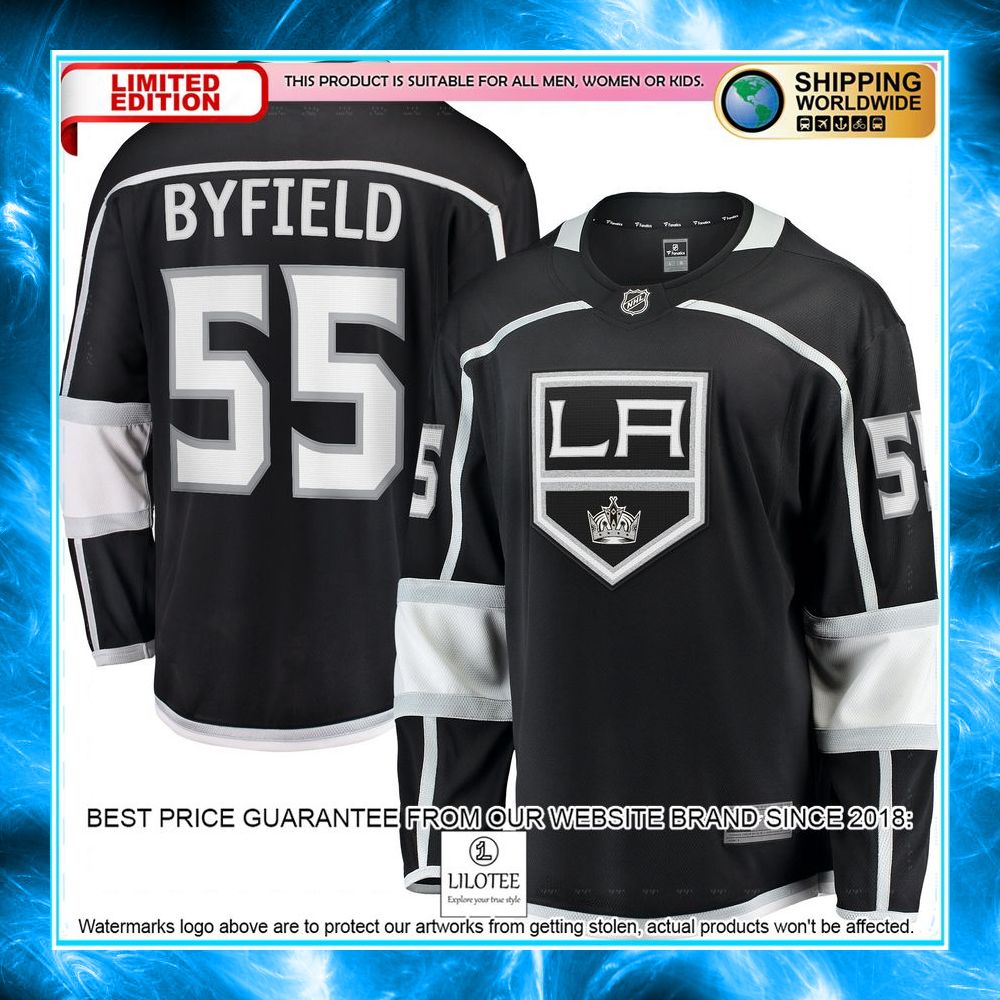 quinton byfield los angeles kings team black hockey jersey 1 399
