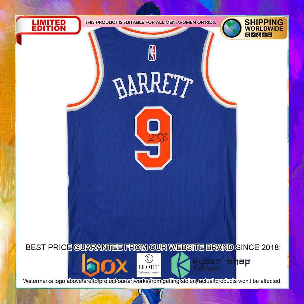 r j barrett new york knicks diamond blue basketball jersey 2 405