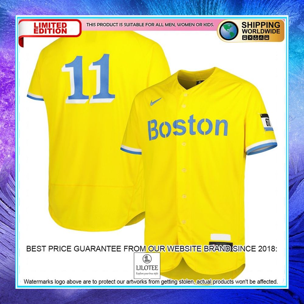 rafael devers boston red sox nike city connect player gold baseball jersey 1 412