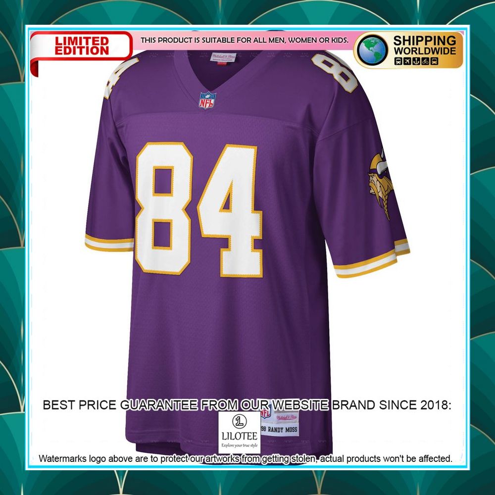 randy moss minnesota vikings mitchell ness legacy replica purple football jersey 2 768