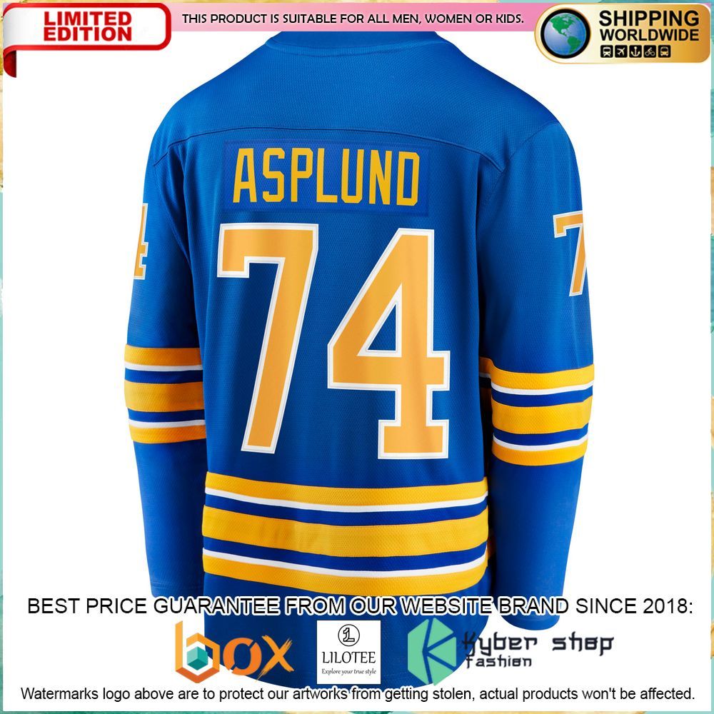 rasmus asplund buffalo sabres royal hockey jersey 3 117