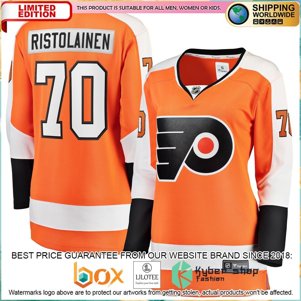 rasmus ristolainen philadelphia flyers womens breakaway orange hockey jersey 1 244