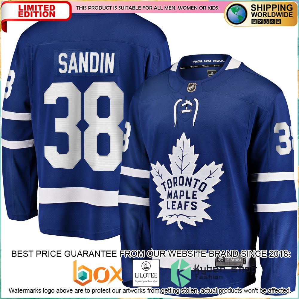 rasmus sandin toronto maple leafs replica blue hockey jersey 1 555