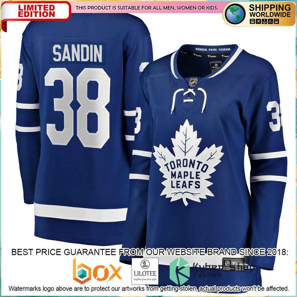 rasmus sandin toronto maple leafs womens blue hockey jersey 1 897