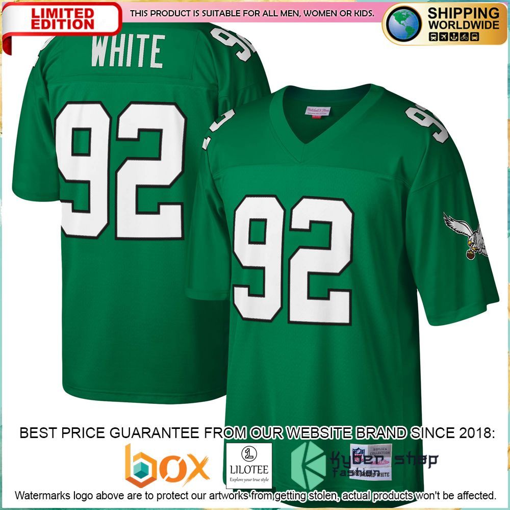 reggie white philadelphia eagles mitchell ness legacy replica kelly green football jersey 1 307