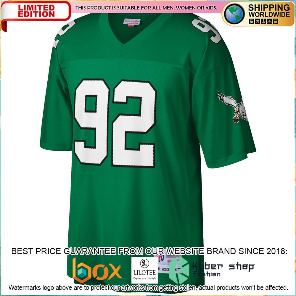 reggie white philadelphia eagles mitchell ness legacy replica kelly green football jersey 2 233