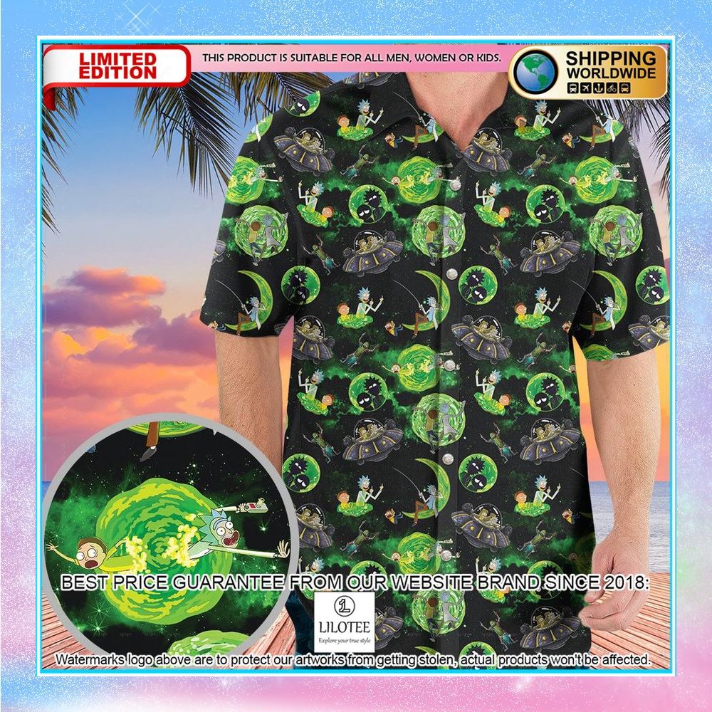 rick and morty pattern hawaiian shirt 1 164