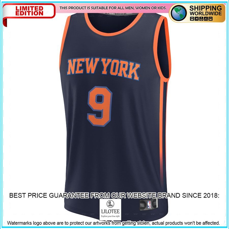 rj barrett new york knicks 2022 23 navy basketball jersey 2 449
