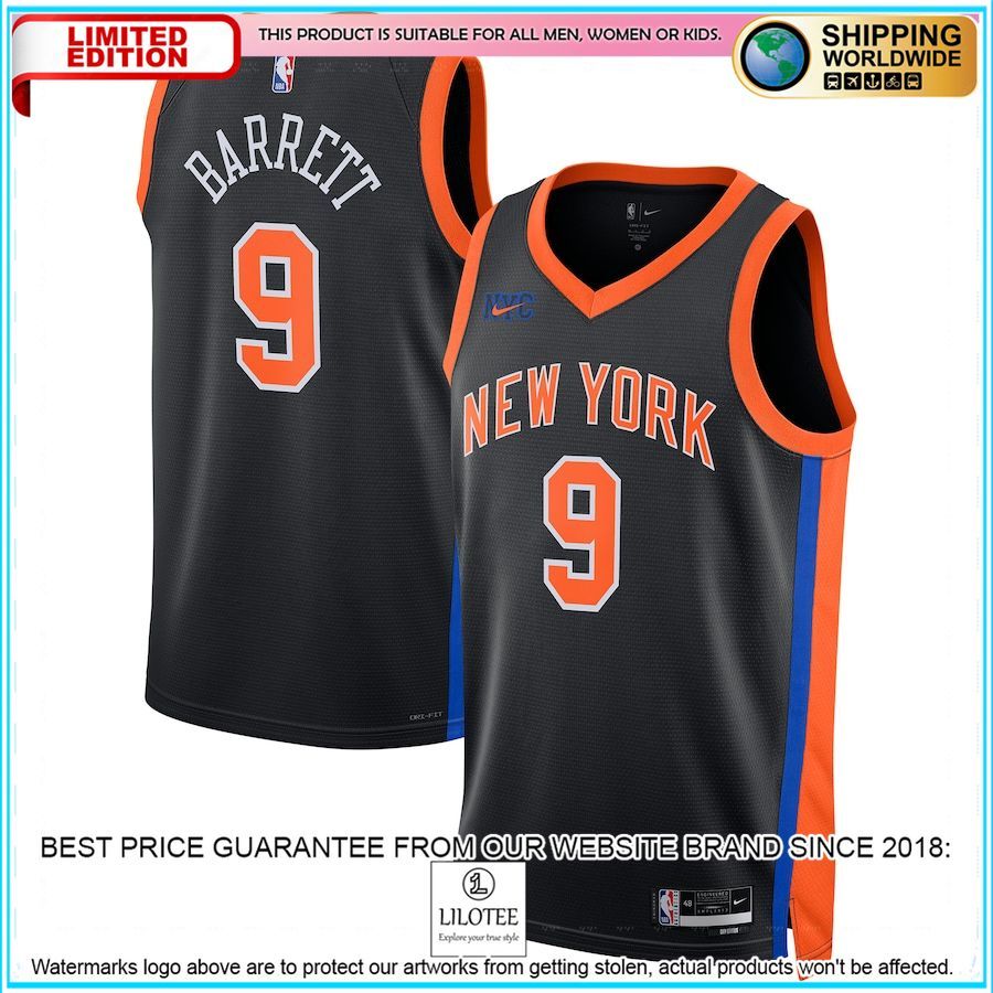 rj barrett new york knicks nike 2022 23 black basketball jersey 1 148