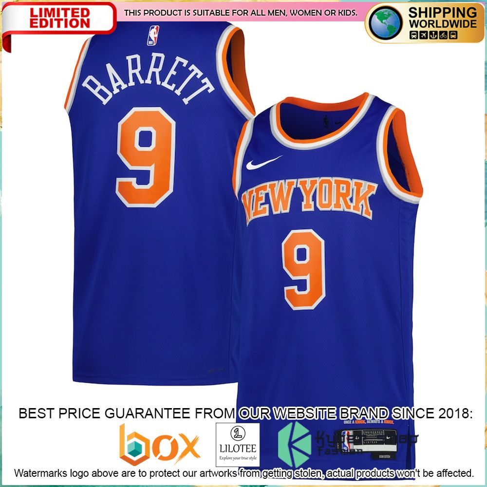 rj barrett new york knicks nike 2022 23 blue basketball jersey 1 985