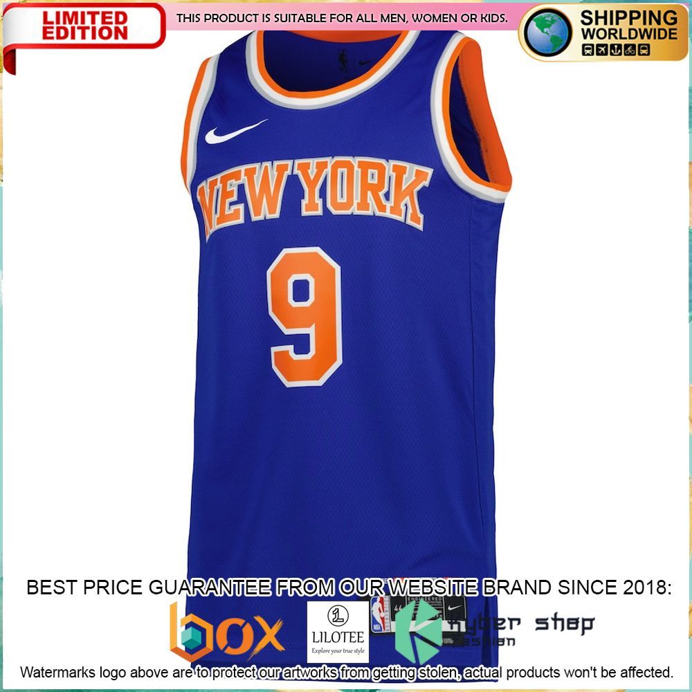 rj barrett new york knicks nike 2022 23 blue basketball jersey 2 635