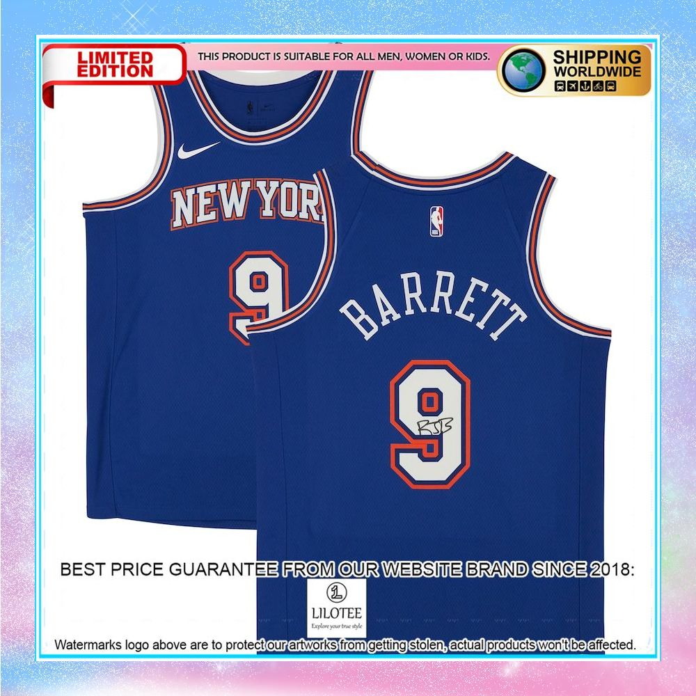 rj barrett new york knicks nike blue 2019 20 basketball jersey 1 30