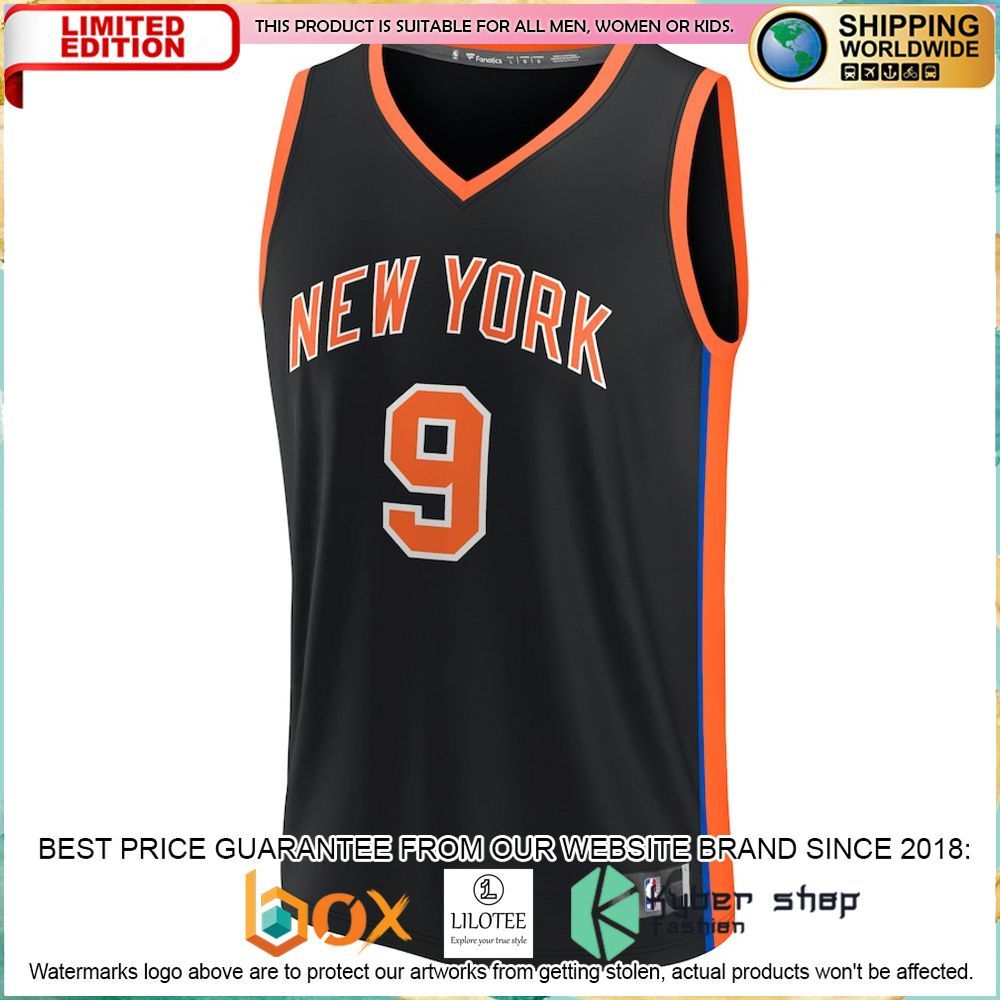 rj barrett new york knicks team 2022 23 black basketball jersey 2 633