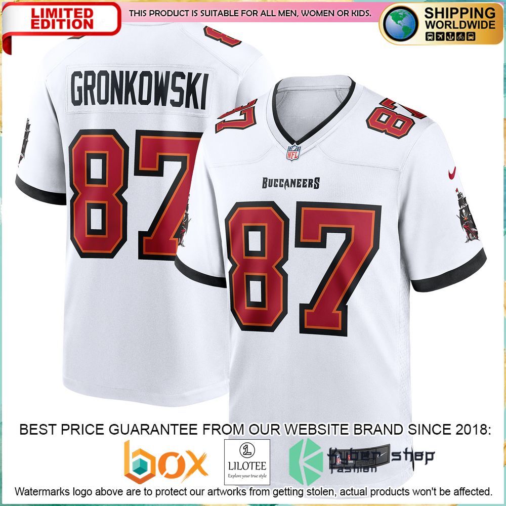 rob gronkowski tampa bay buccaneers nike white football jersey 1 207
