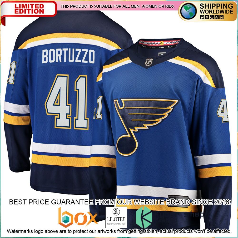 robert bortuzzo st louis blues breakaway blue hockey jersey 1 350