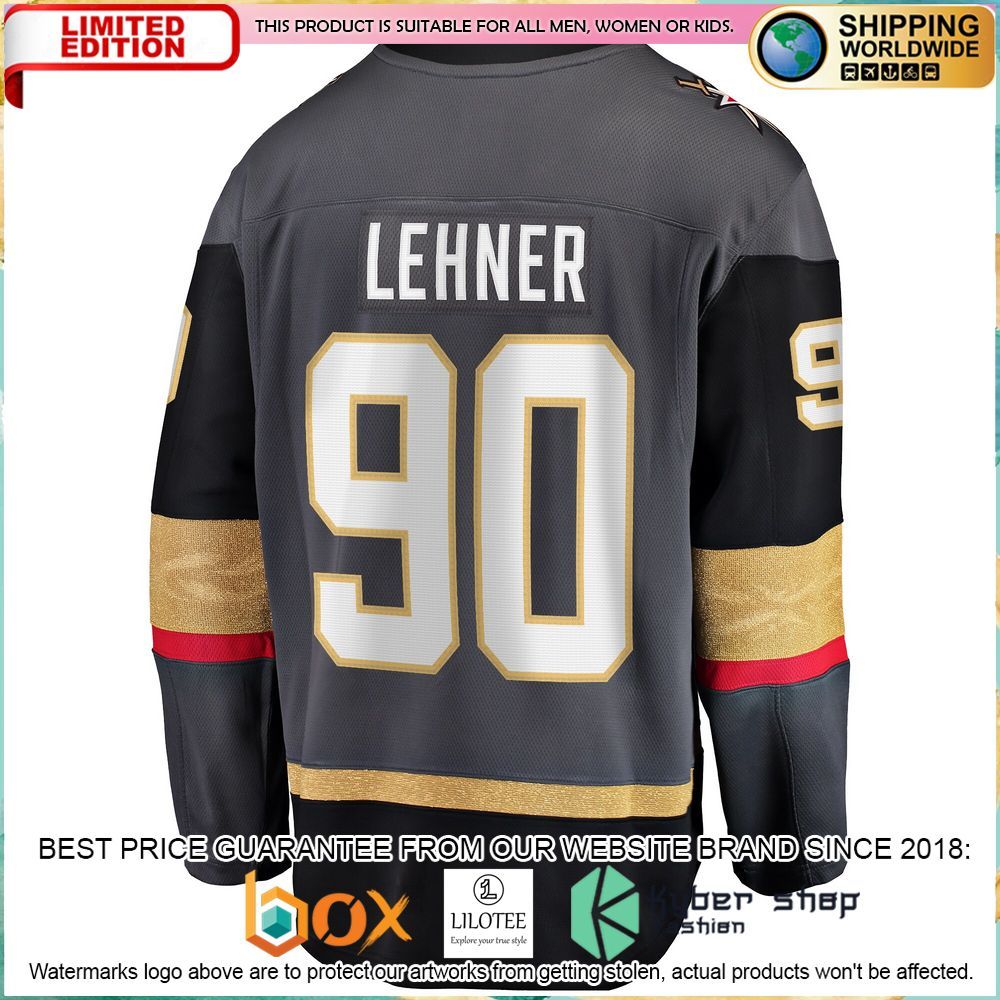 Robin Lehner Vegas Golden Knights Home Gray Hockey Jersey - LIMITED EDITION 3 robin lehner vegas golden knights home gray hockey jersey 3 37