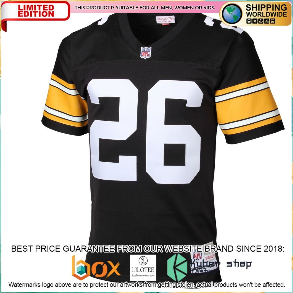 rod woodson pittsburgh steelers mitchell ness retired legacy replica black football jersey 2 403