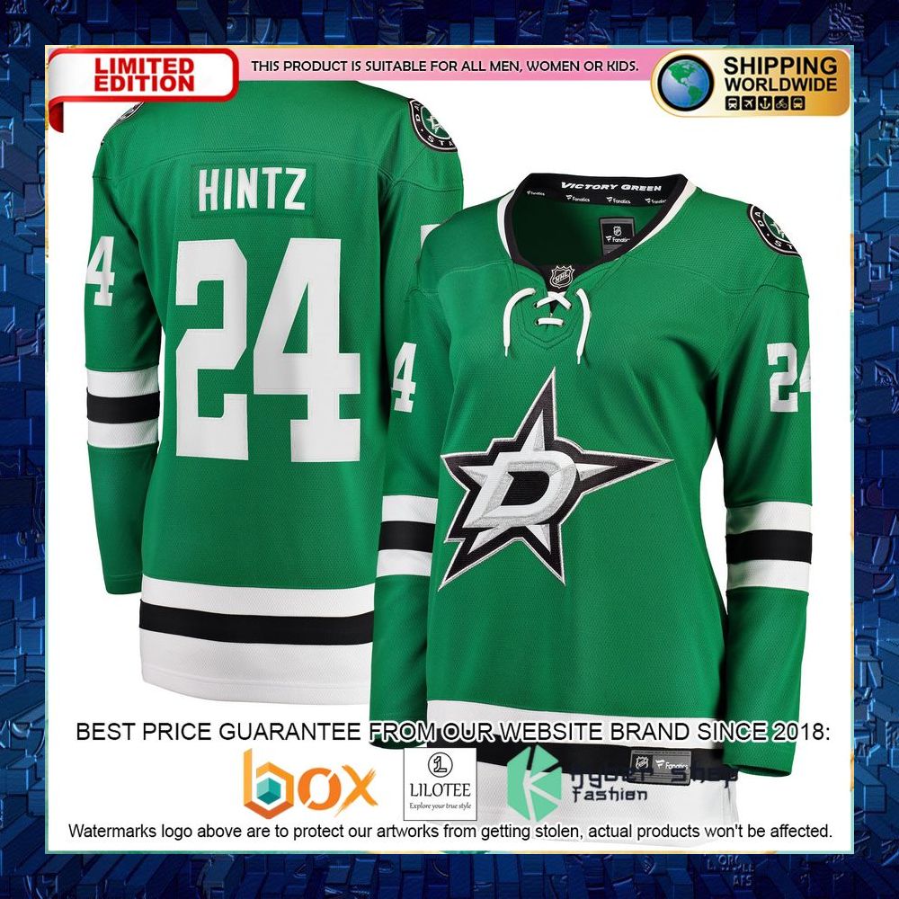 roope hintz dallas stars womens kelly green hockey jersey 1 418