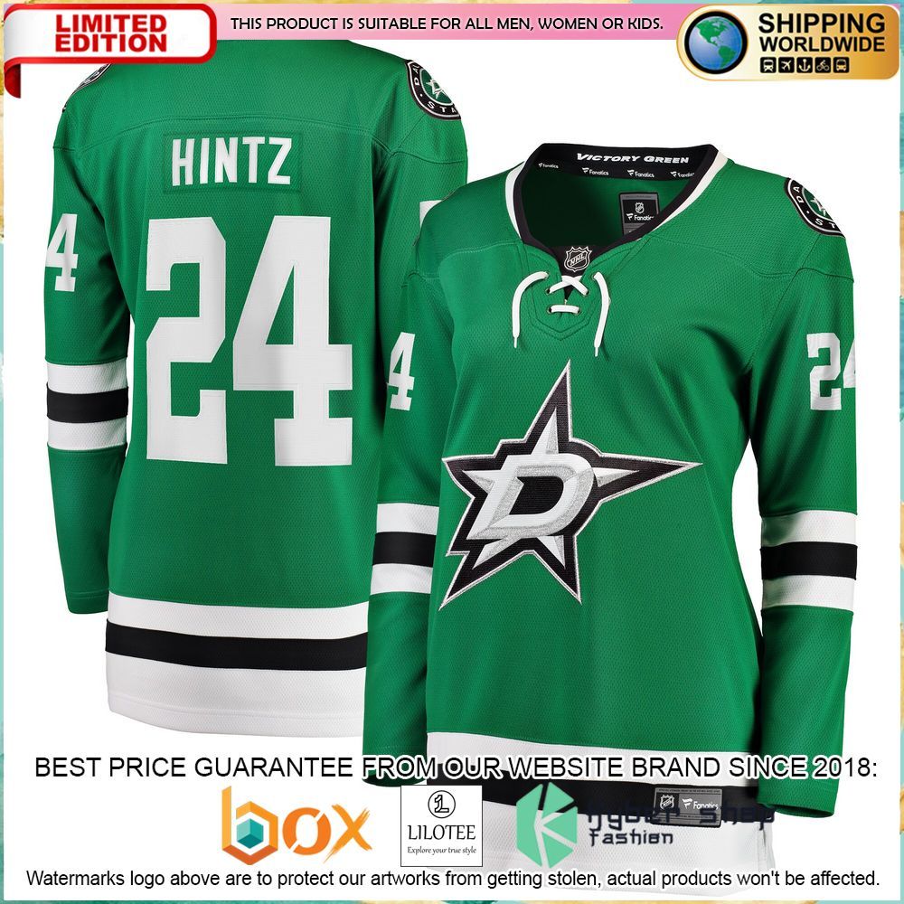 roope hintz dallas stars womens kelly green hockey jersey 1 447