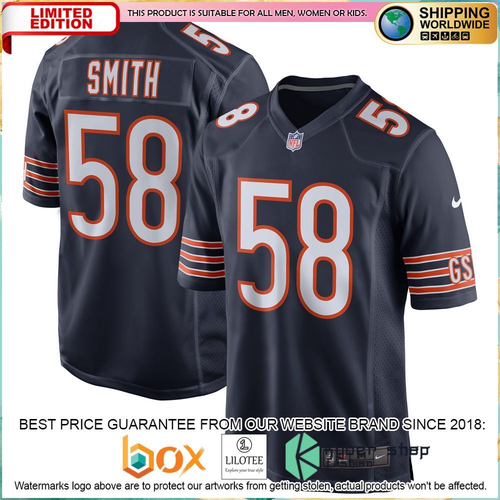roquan smith chicago bears nike navy football jersey 1 219