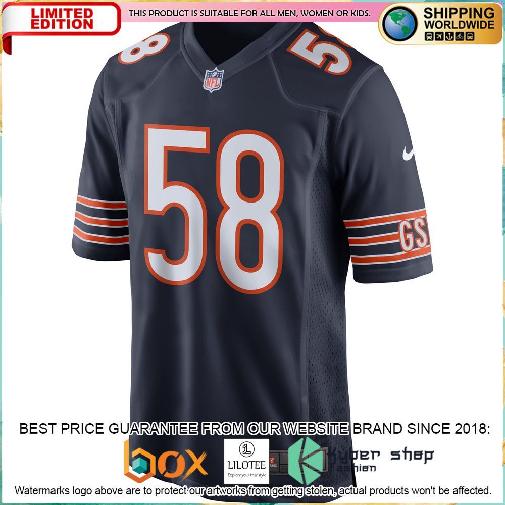 roquan smith chicago bears nike navy football jersey 2 513