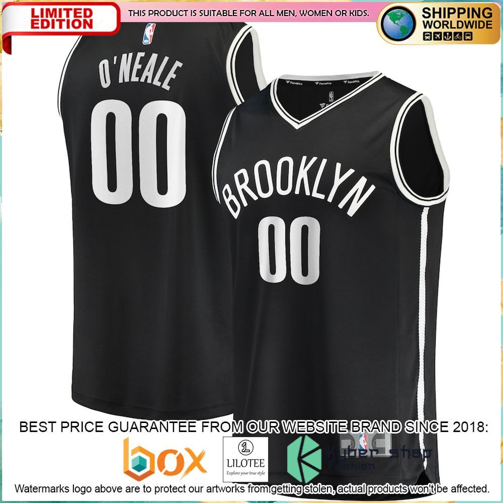 royce oneale brooklyn nets black basketball jersey 1 419