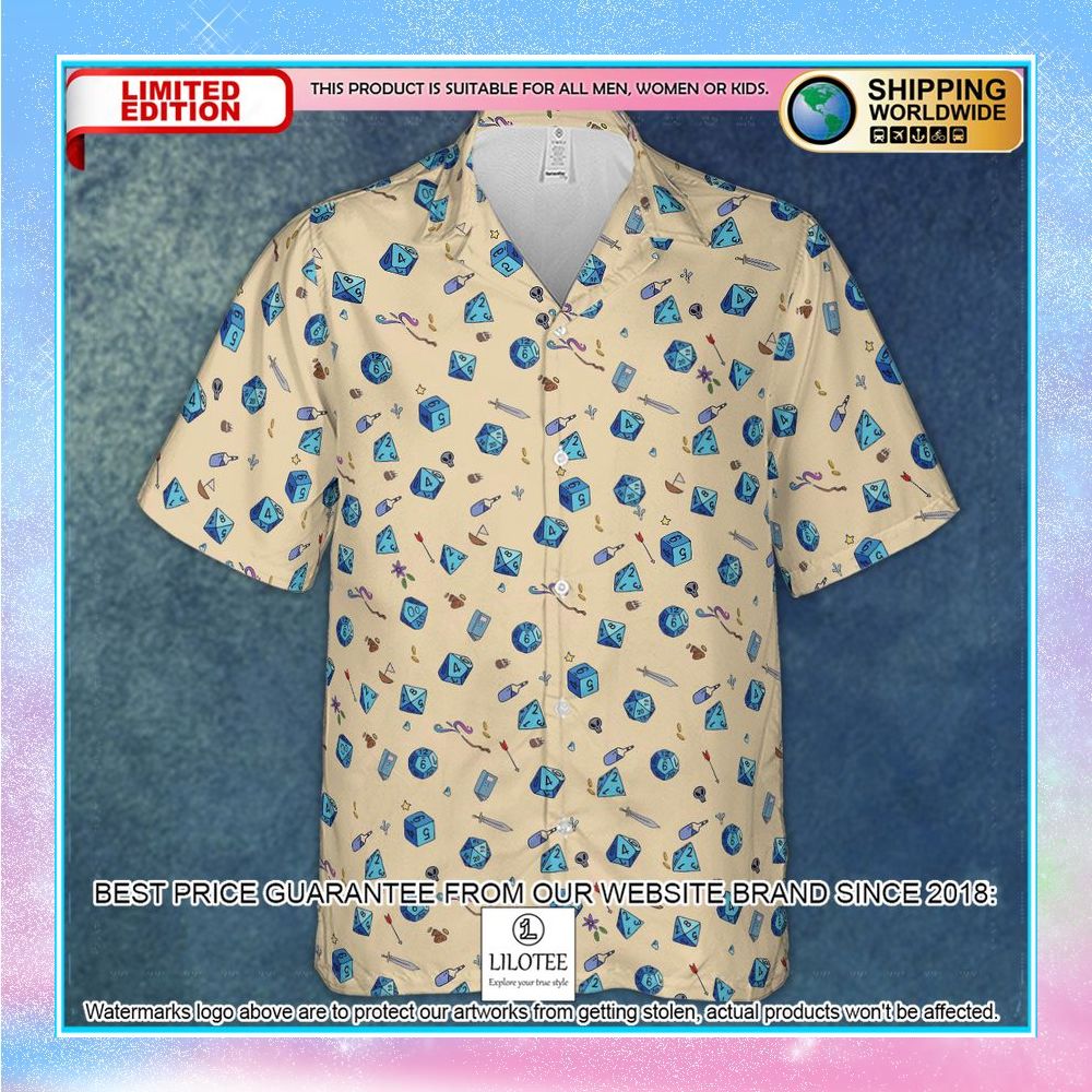 rpg dnd dices pattern hawaiian shirt 2 285