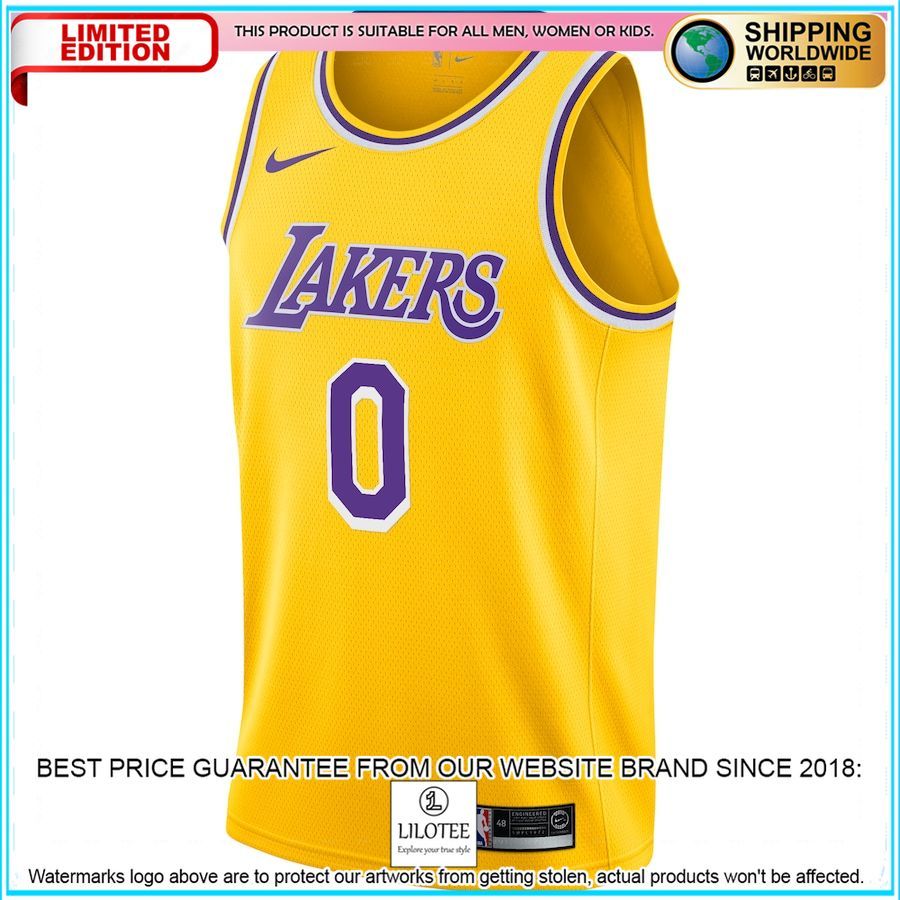 russell westbrook los angeles lakers nike 2020 21 player gold basketball jersey 2 774