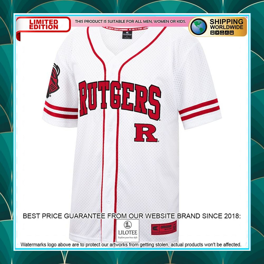 rutgers scarlet knights white scarlet baseball jersey 3 863
