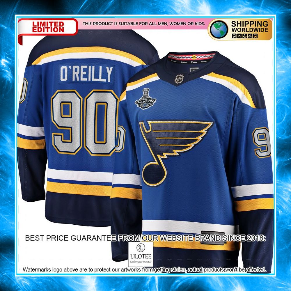 ryan oreilly st louis blues banner collection blue hockey jersey 1 334