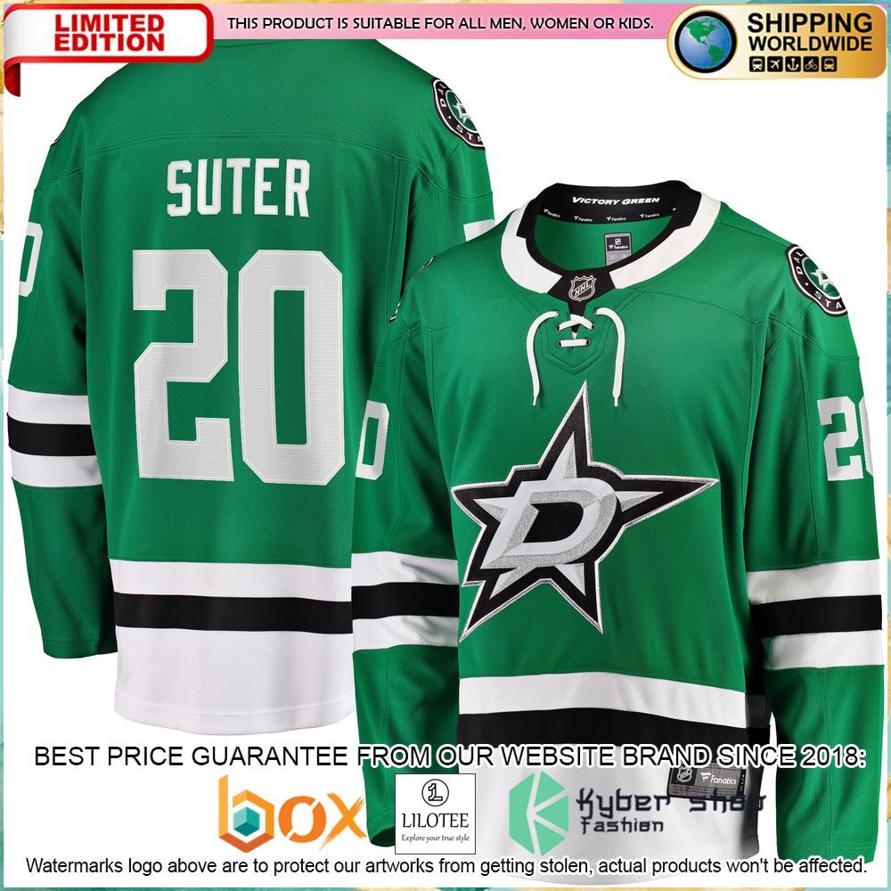 ryan suter dallas stars breakaway kelly green hockey jersey 1 736