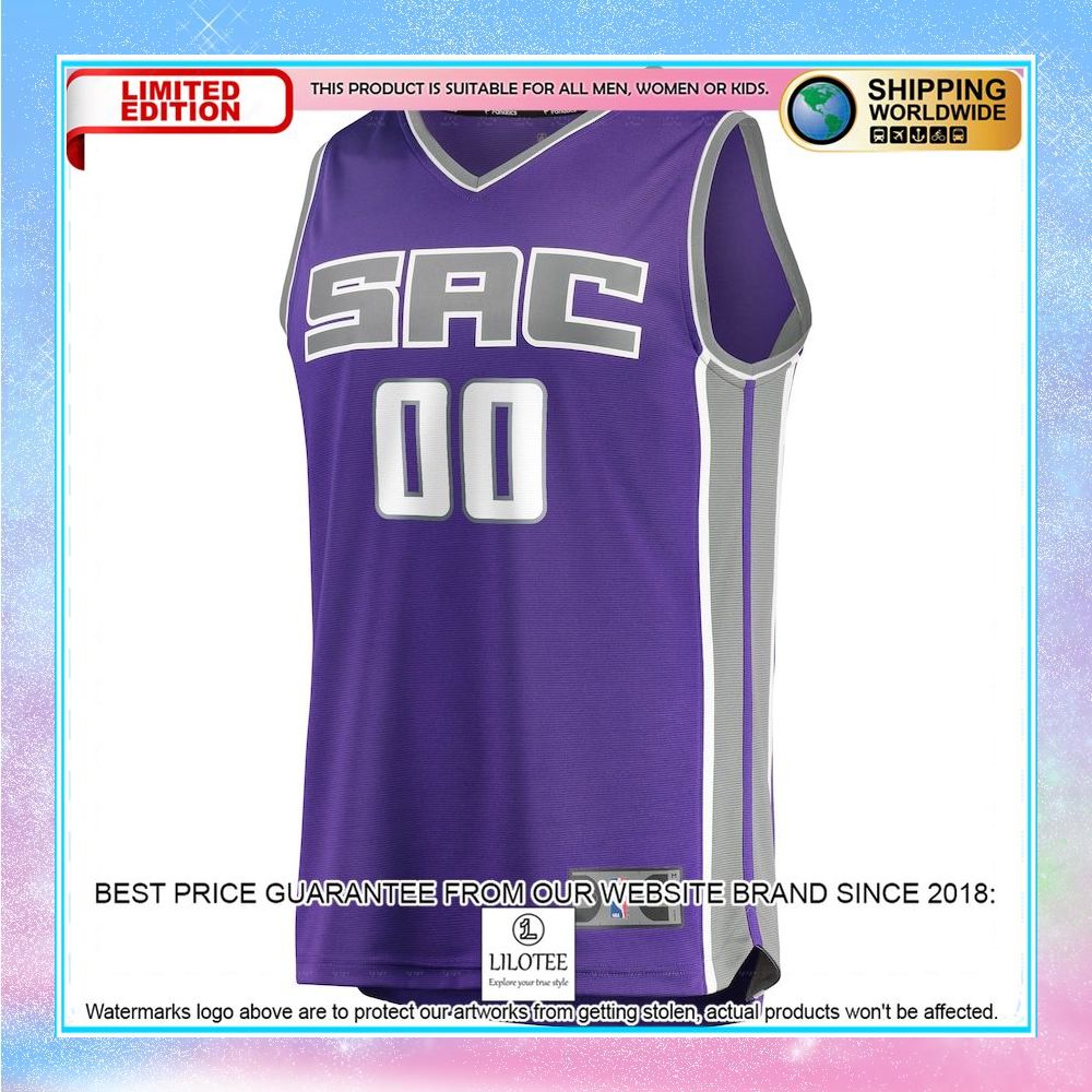 sacramento kings custom purple basketball jersey 2 465