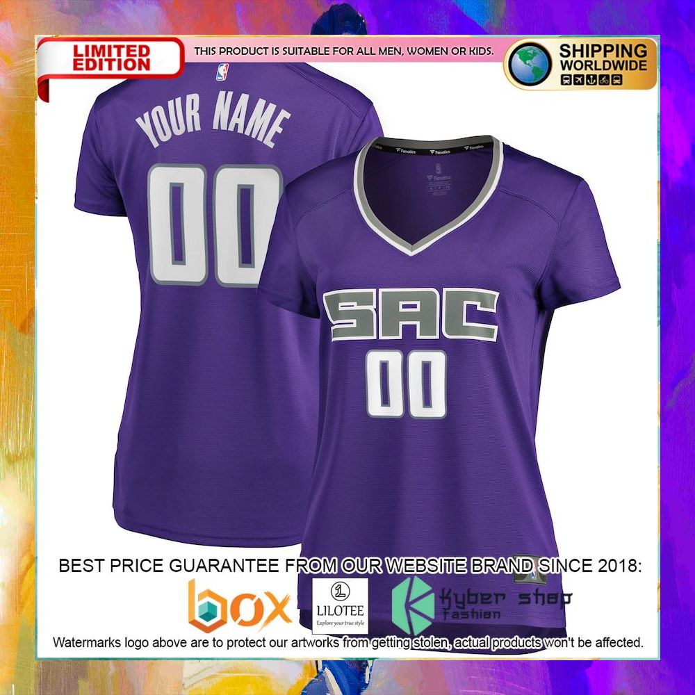 sacramento kings womens custom purple football jersey 1 837