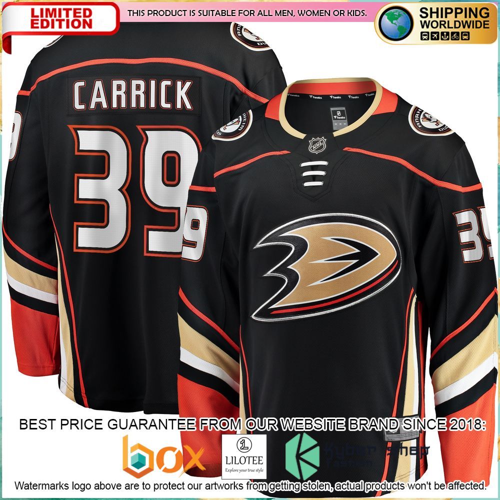 sam carrick anaheim ducks home breakaway black hockey jersey 1 111