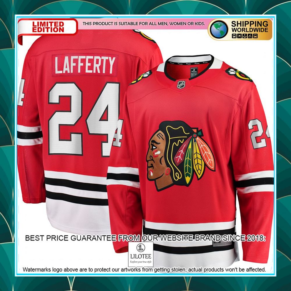 sam lafferty chicago blackhawks home red hockey jersey 1 530