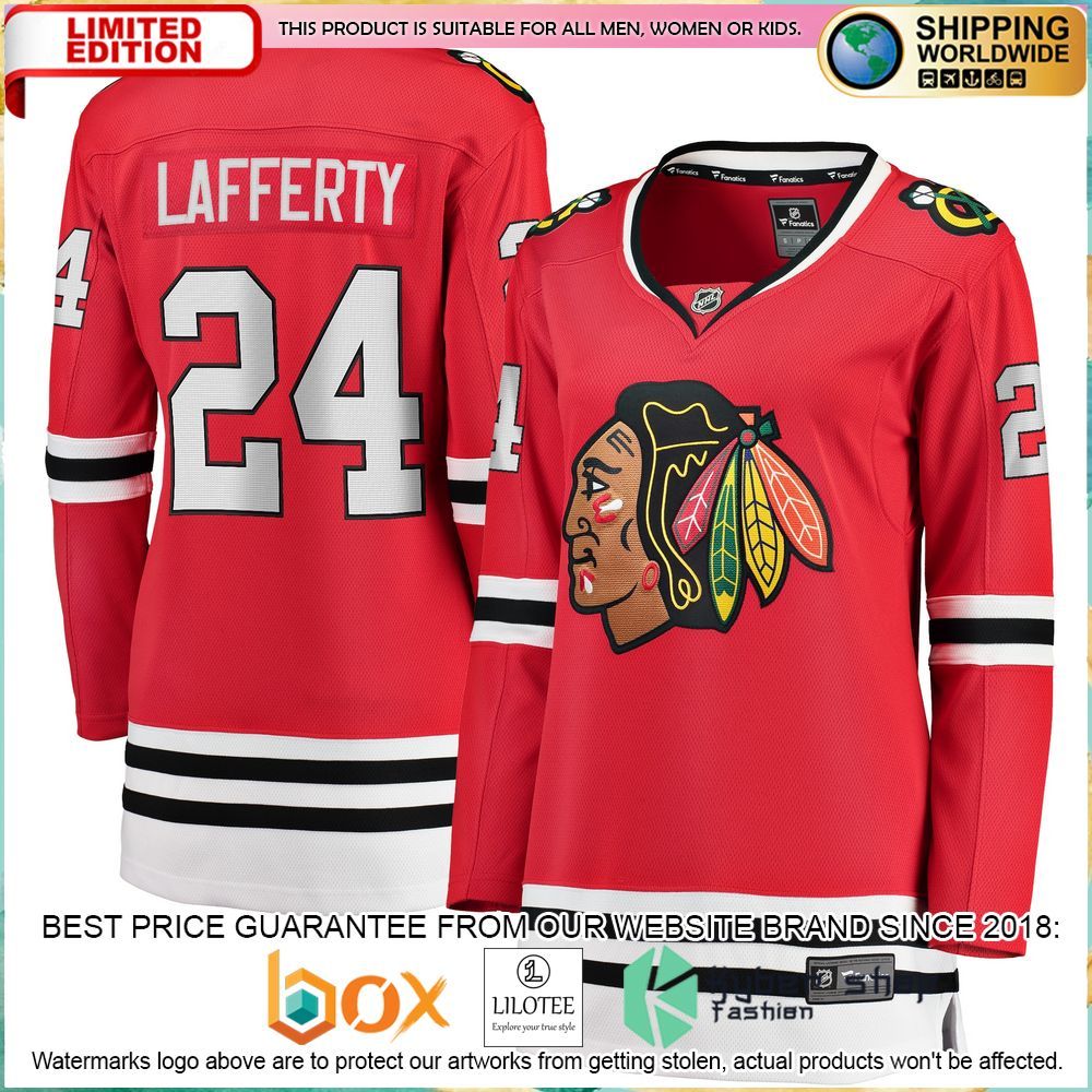 sam lafferty chicago blackhawks womens red hockey jersey 1 181